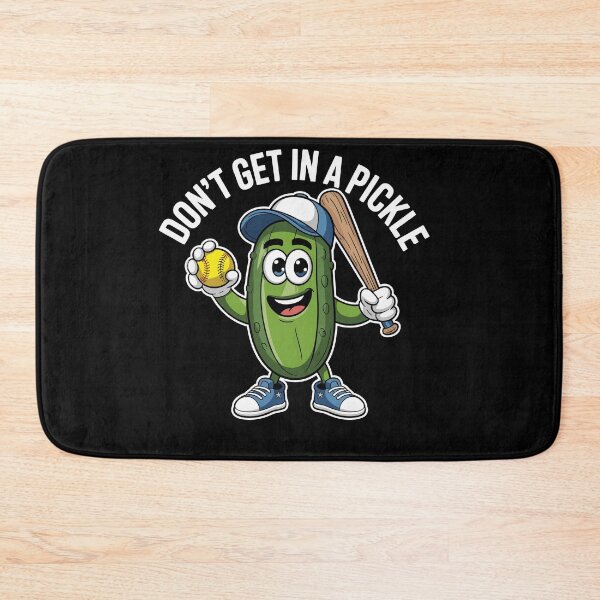 Aperçu de l'œuvre Softball - Ne vous mettez pas dans le pétrin - Sport - Gastronomie - Humour rétro créée et vendue par Dressed For  Duty.