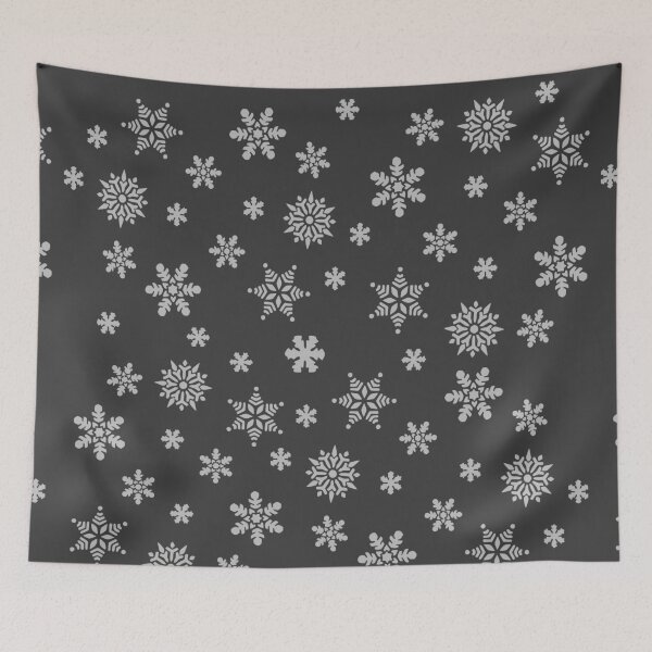 Item preview, Snow Flurries – Charcoal Black Snowflake Pattern designed and sold by Lainey1978.