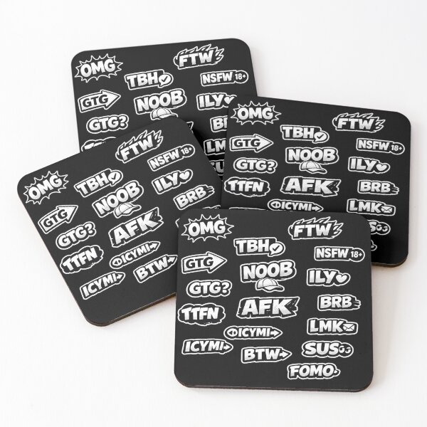 Item preview, Internet Slang Sticker Pack - Bold Urban Gaming Acronyms designed and sold by Urban-InkStudio.