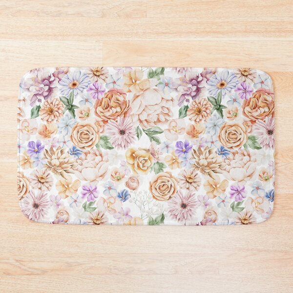 Item preview, Vintage Watercolor Rose & Peony Duvet Cover - Muted Peach Floral Bedding designed and sold by FestivityFinds.