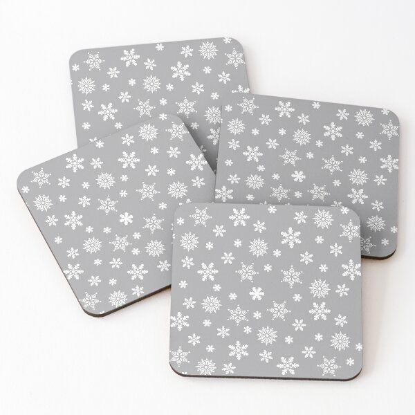 Item preview, Snow Flurries – Light Grey Snowflake Pattern designed and sold by Lainey1978.