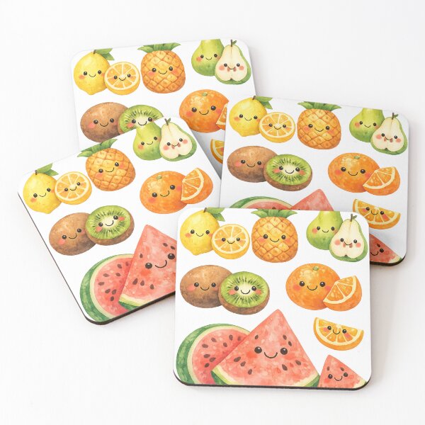 Item preview, Cute Smiling Fruits Watercolor Pattern Design designed and sold by Art Shadow.