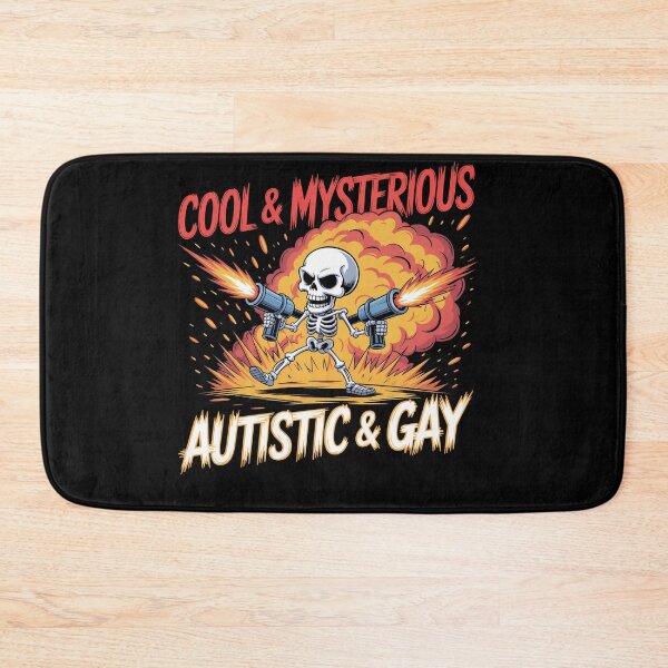 Item preview, Autistic and Gay Skeleton Funny Autism Explosion Meme designed and sold by Dressed For  Duty.