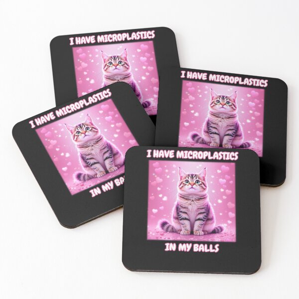 Item preview, I Have Microplastics In My Balls Funny Cat Meme Dankq designed and sold by Dressed For  Duty.