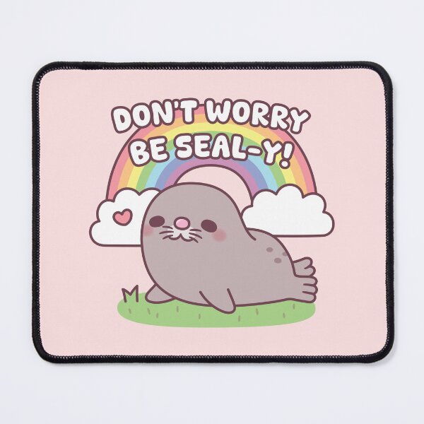 Item preview, Don't Worry Be Seal-y Cute Chonky Seal and Rainbow designed and sold by rustydoodle.