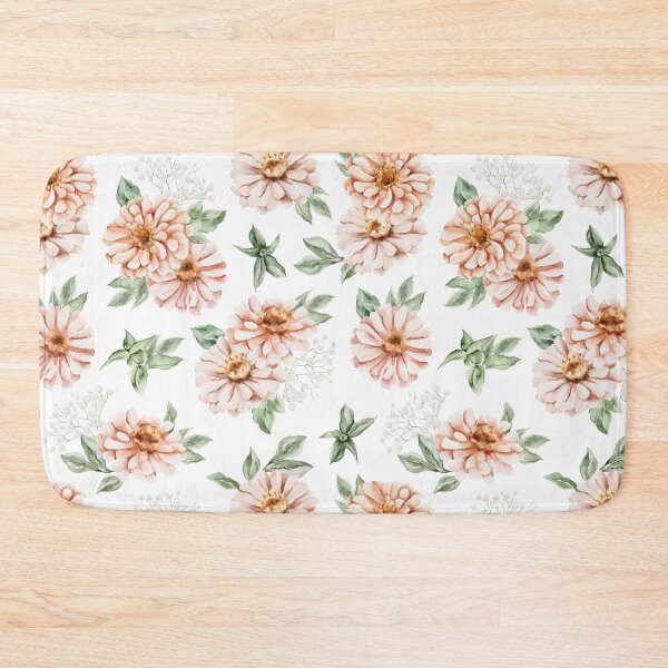 Item preview, Boho Peach Zinnia & Sage Green Floral Watercolor Throw Pillow designed and sold by FestivityFinds.
