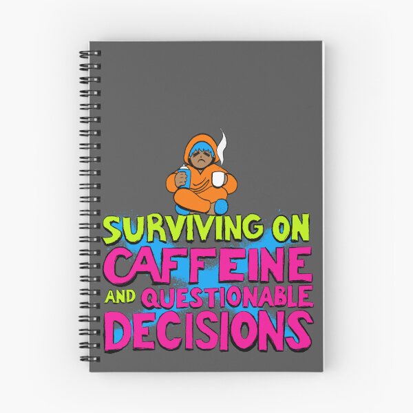 Item preview, Surviving on Caffeine and Questionable Decisions Cartoon Humor designed and sold by RipeRambutanArt.