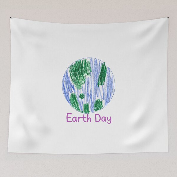 Item preview, Kids Earth Day Shirt – Cute Hand Drawn Earth – Crayon Style Planet Art designed and sold by Kindness Canvas.