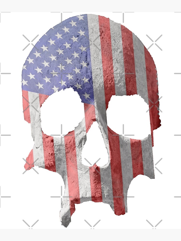 Grim Reaper American Flag Patriotic Skull All Over Print Baseball