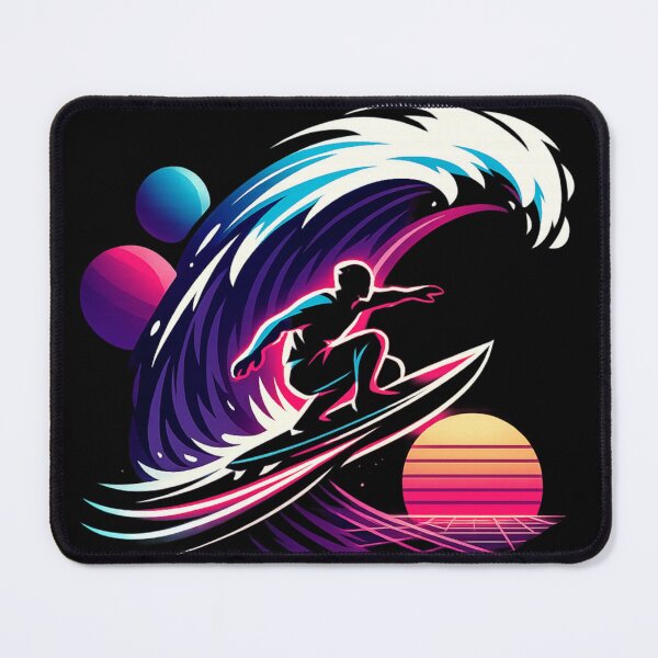Item preview, Neon Surfer Wave Vaporwave Retro Sunset Aesthetic Surfing Design designed and sold by JonelCrafts.
