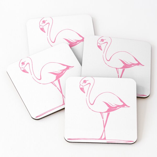 Artikelvorschau, Flamingo-Strichzeichnung (rosa) entworfen und verkauft von Kanarissky.