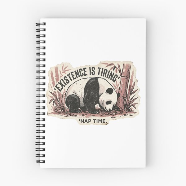 Item preview, Tired Panda - Existence is Tiring - Retro Sticker Illustration designed and sold by Mr. Pawsome.