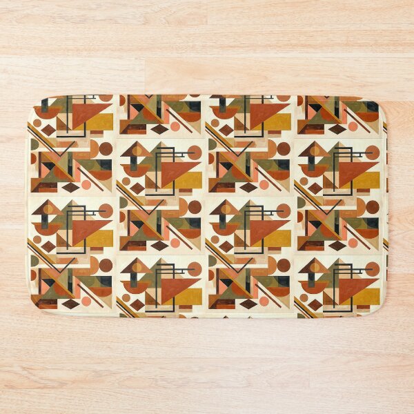 Item preview, Geometric Shapes in Earth Tones – Retro Modern Art - Mid-Century Modern Abstract Painting Shapes designed and sold by CattlettArt.