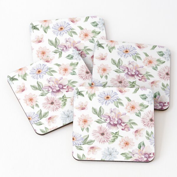 Item preview, Cottagecore Floral Duvet Cover – Watercolor Pink Vintage Flowers Romantic Botanical Bedding designed and sold by FestivityFinds.