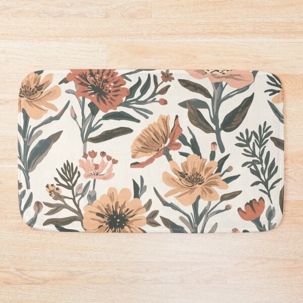 Item preview, White Pink Green Peach Summer Colour Floral Pattern designed and sold by burbankdesigns.