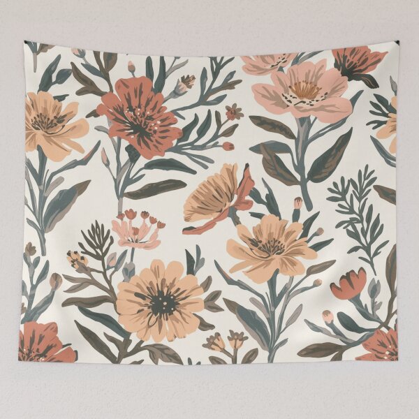 Artikelvorschau, Weiß, Rosa, Grün, Pfirsichfarben, Sommerfarben, Blumenmuster entworfen und verkauft von burbankdesigns.