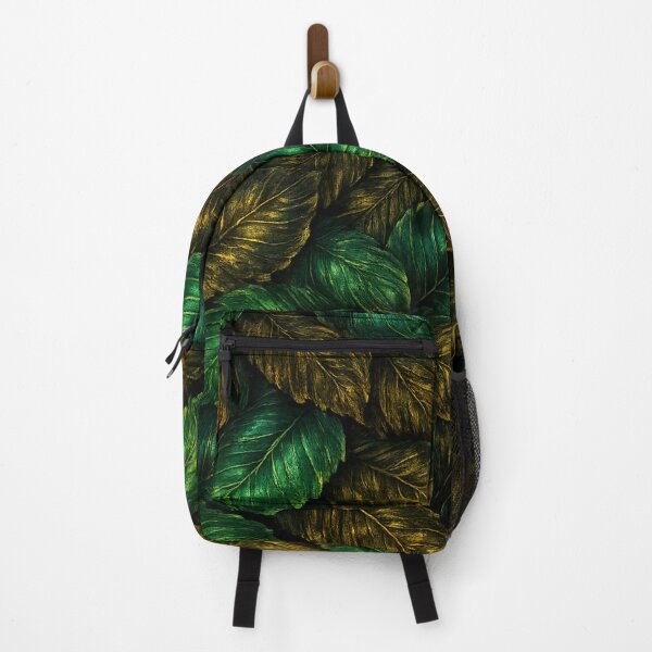 Item preview, Emerald Leaf Pattern – Golden Jungle Texture designed and sold by KI-Kunstwerk.