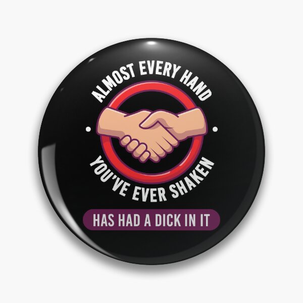 Item preview, Handshake meme cartoon dirty hand shaking joke (on dark colors) designed and sold by messy-nessie.