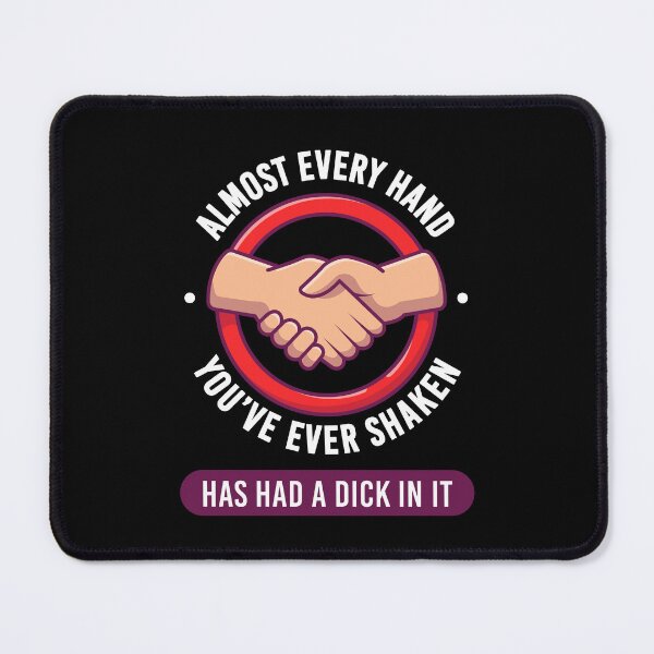 Item preview, Handshake meme cartoon dirty hand shaking joke (on dark colors) designed and sold by messy-nessie.