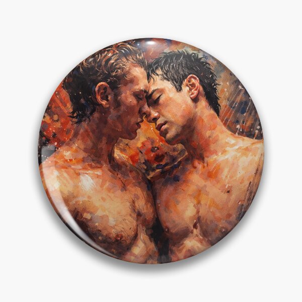 Item preview, Hudson Williams and Connor Storrie from Heated Rivalry kissing (fan art) designed and sold by PopCultureAndStuff.