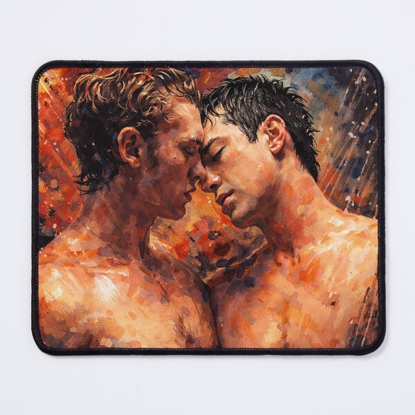 Item preview, Hudson Williams and Connor Storrie from Heated Rivalry kissing (fan art) designed and sold by PopCultureAndStuff.