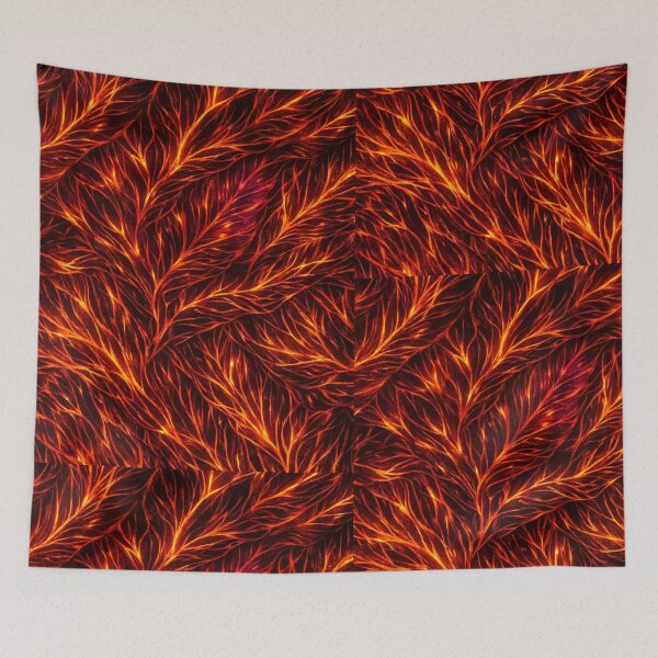 Item preview, Glowing Fire Feathers – Abstract Flame Pattern designed and sold by KI-Kunstwerk.