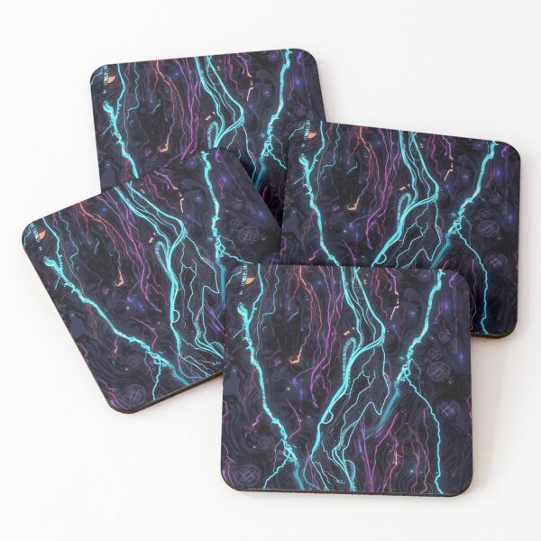 Item preview, Neon Cyber Current – Abstract Energy Pattern designed and sold by KI-Kunstwerk.