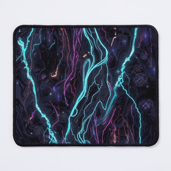 Item preview, Neon Cyber Current – Abstract Energy Pattern designed and sold by KI-Kunstwerk.