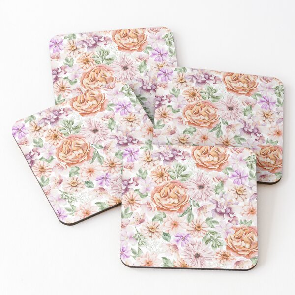 Artikelvorschau, Romantisches Dekokissen mit Blumenmuster – Aquarellrosen in Pfirsichrosa, Vintage-Stil, botanisches Kissen im Cottagecore-Stil entworfen und verkauft von FestivityFinds.
