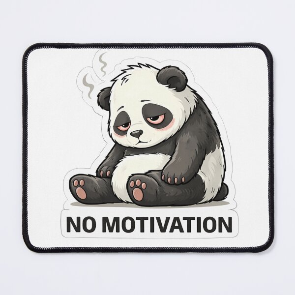 Item preview, No Motivation Panda – Tired Lazy Cute Sticker designed and sold by TheLazyVibe.