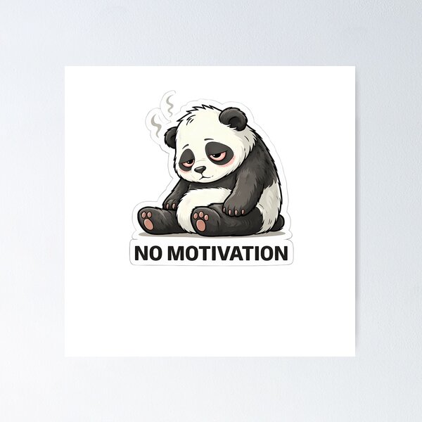 Item preview, No Motivation Panda – Tired Lazy Cute Sticker designed and sold by TheLazyVibe.