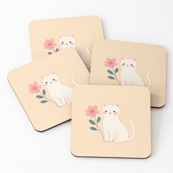 Item preview, Cute Kitten with Flowers – Adorable Floral Cat Illustration designed and sold by BobaBunny76.