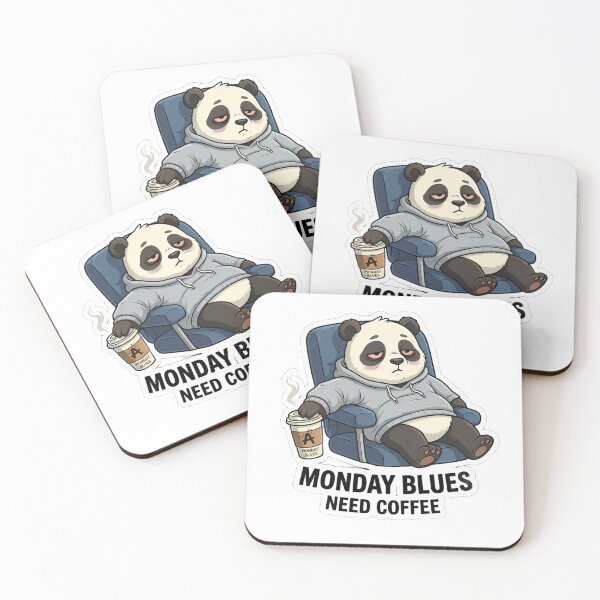 Item preview, Monday Blues Panda Sticker | Cute Lazy Mood Design designed and sold by TheLazyVibe.
