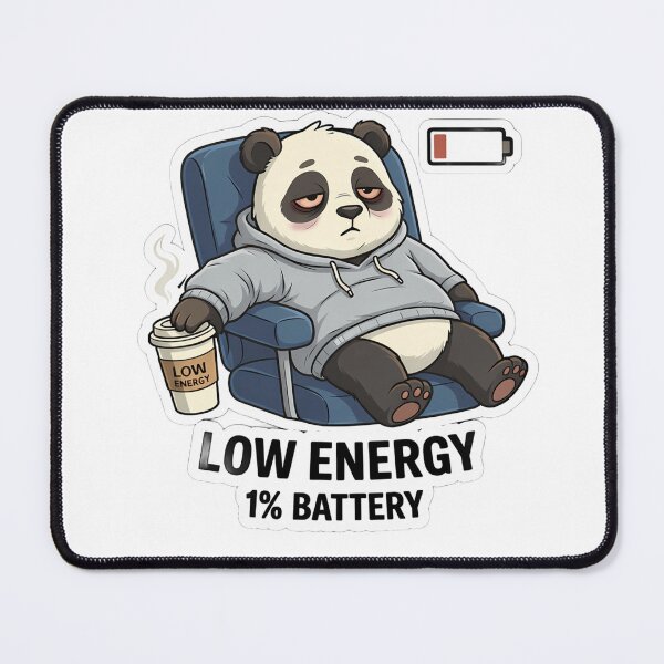 Item preview, Low Energy Panda Sticker | Cute Lazy Vibes Design designed and sold by TheLazyVibe.