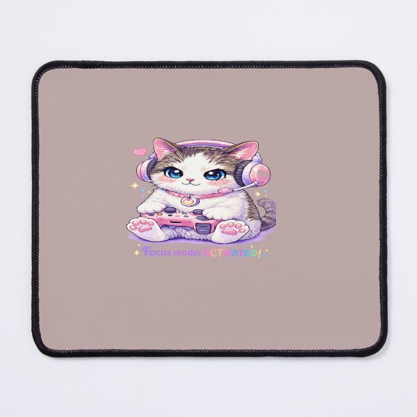 Item preview, Focus Mode Activated Gamer Cat PNG – Cute Pixel Kitty with Controller & Toe Beans designed and sold by DarlingCharlene.