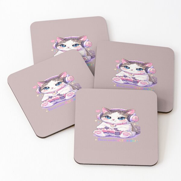 Item preview, Focus Mode Activated Gamer Cat PNG – Cute Pixel Kitty with Controller & Toe Beans designed and sold by DarlingCharlene.