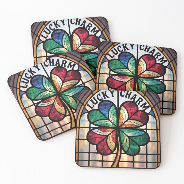Item preview, Stained Glass Four Leaf Clover with Heart Leaflet designed and sold by Bloomkept.