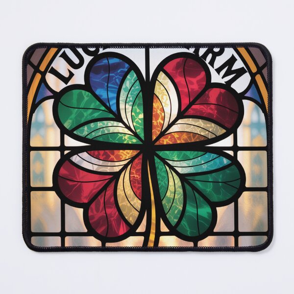 Item preview, Stained Glass Four Leaf Clover with Heart Leaflet designed and sold by Bloomkept.