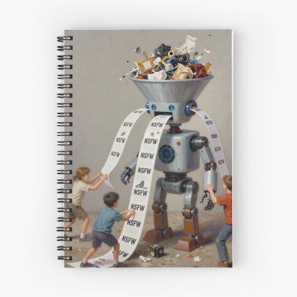 Item preview, Surreal Robot Printing NSFW – Satirical Tech Art designed and sold by ShaDeS-AI-Art.