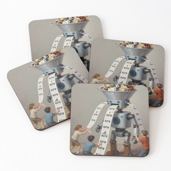 Item preview, Surreal Robot Printing NSFW – Satirical Tech Art designed and sold by ShaDeS-AI-Art.