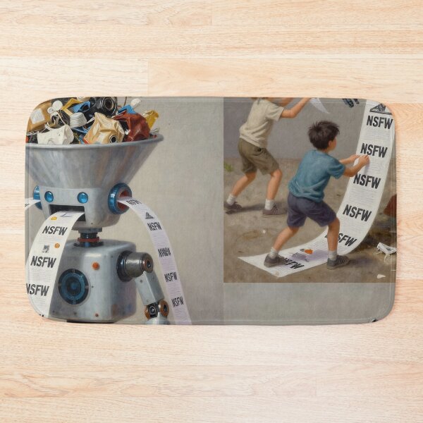 Item preview, Surreal Robot Printing NSFW – Satirical Tech Art designed and sold by ShaDeS-AI-Art.
