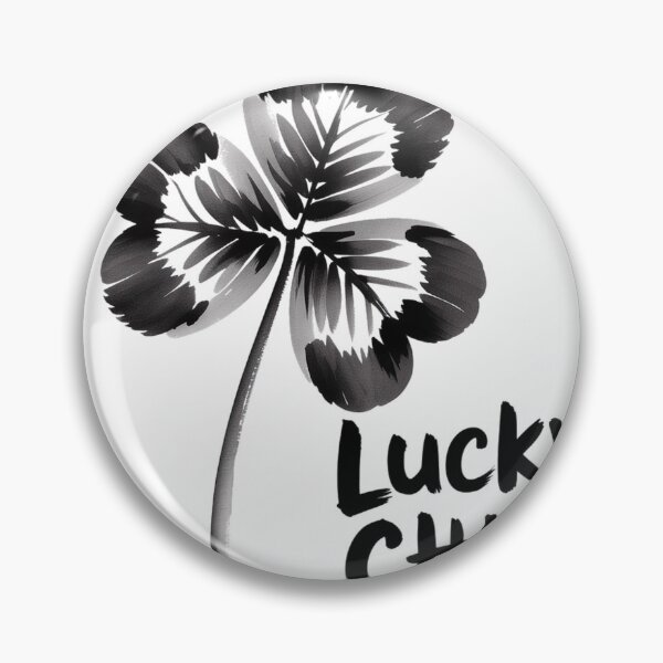 Item preview, Minimalist Sumi-e Four Leaf Clover with Heart Leaf designed and sold by Bloomkept.