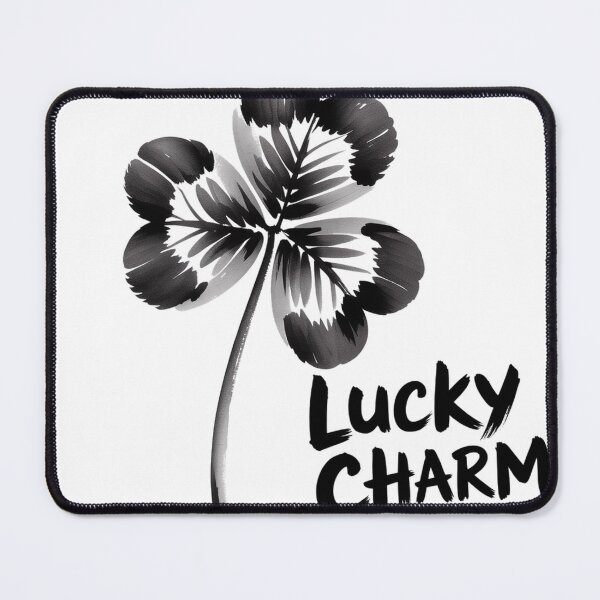 Item preview, Minimalist Sumi-e Four Leaf Clover with Heart Leaf designed and sold by Bloomkept.