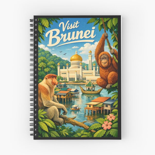 Item preview, Visit Brunei! Vintage Retro Design designed and sold by VintageImageInc.