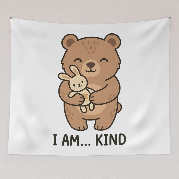 Item preview, Kind Bear I Am Kind Kids T-Shirt – Cute Cartoon Bear Design designed and sold by DIRTYSKETCHH.