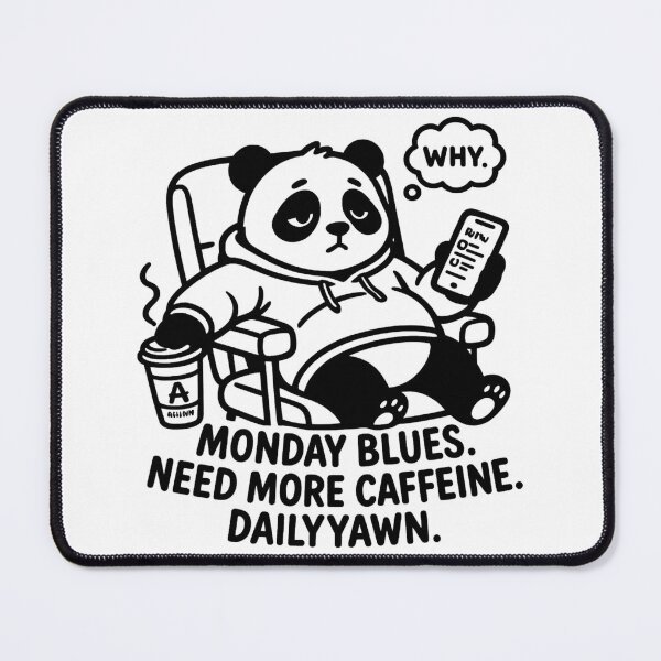 Item preview, [Sketch Art] Monday Blues Panda - Need More Caffeine designed and sold by TheLazyVibe.
