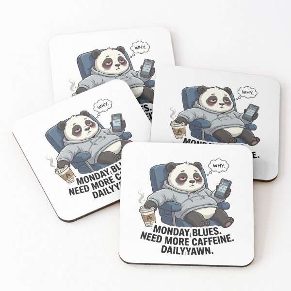 Item preview, Monday Blues Panda - Need More Caffeine designed and sold by TheLazyVibe.