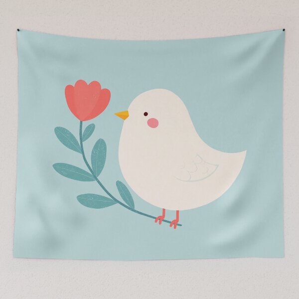 Item preview, Cute Birdie with Flower – Adorable Floral Bird Illustration designed and sold by BobaBunny76.