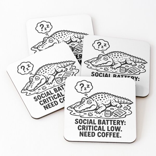 Item preview, [Sketch Art] Social Battery Critical Low - Tired Crocodile designed and sold by TheLazyVibe.