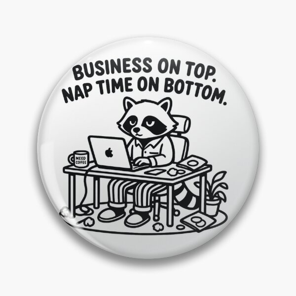 Item preview, [Sketch Art] Work From Home Raccoon - Business on Top, Nap Time on Bottom designed and sold by TheLazyVibe.